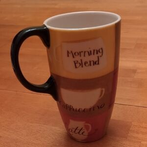 Coffee Themed Ceramic Tall Mug by Cypress
